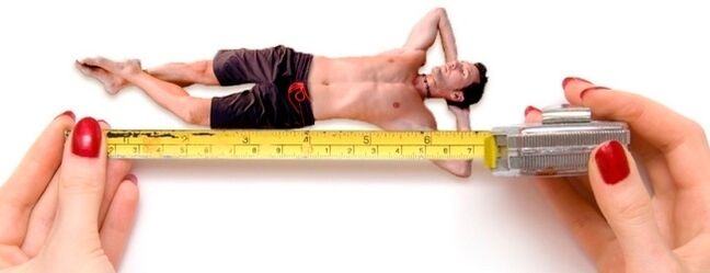 the picture symbolizes the measurement of a male penis before enlargement