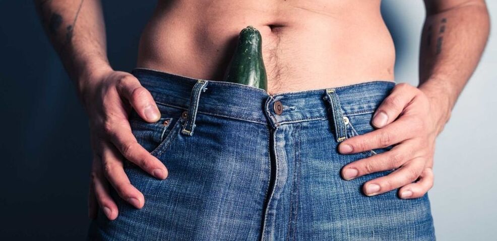 the cucumber symbolizes an enlarged male penis